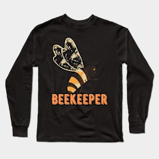 Beekeeper T-shirts Honeybee Vintage Distressed Graphic Long Sleeve T-Shirt